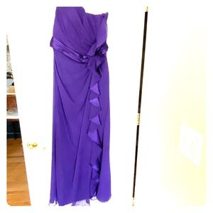 David’s Bridal purple sleeveless floor length